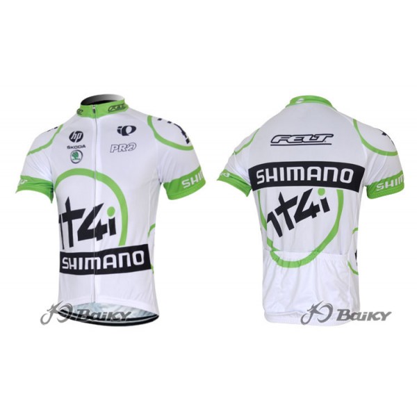 2012 Shimano 1t4iRadtrikot Kurzarm Weiß Grün