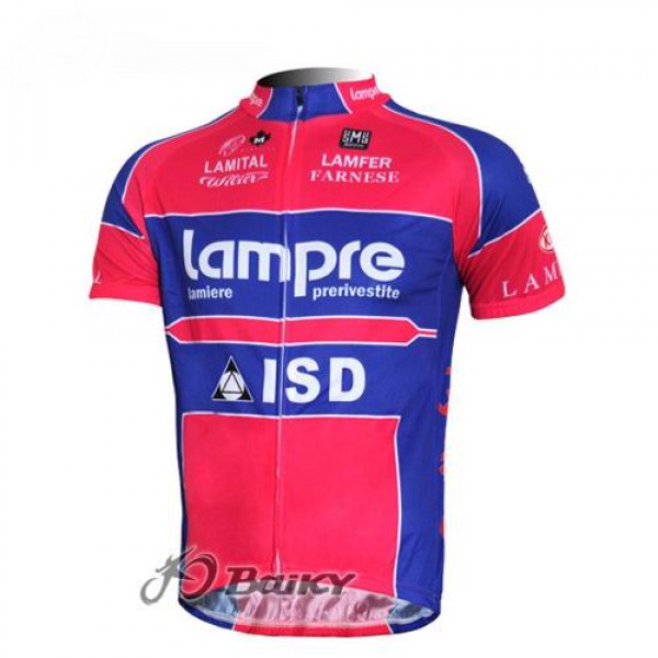 Lampre ISD Pro Team Radtrikot Kurzarm Blau Rosa