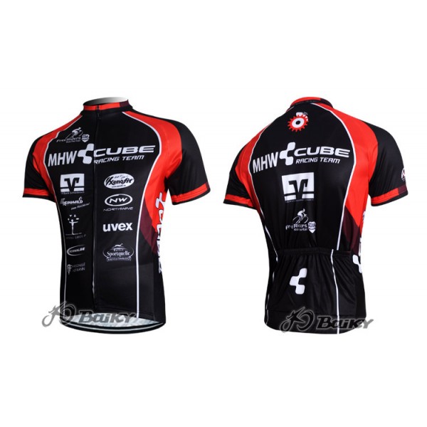 2012 MHW Cube Racing Team Radtrikot KurzarmRot Schwarz