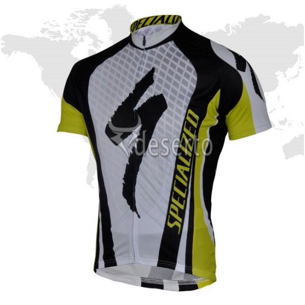 2013 Specialized Radtrikot Kurzarm Weiß Schwarz Gelb