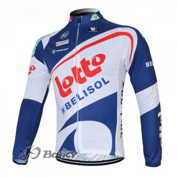 Lotto Belisol Pro Team Fahrradtrikot Langarm Weiß Blau