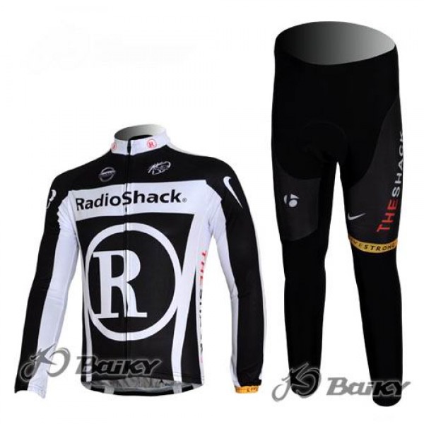 RadioShack Trek Nissan Radbekleidung Satz Fahrradtrikot Langarm und Lang Radhose Schwarz