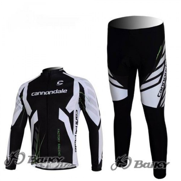 Cannondale Pro Team Radbekleidung Satz Fahrradtrikot Langarm und Lang Radhose Schwarz Weiß