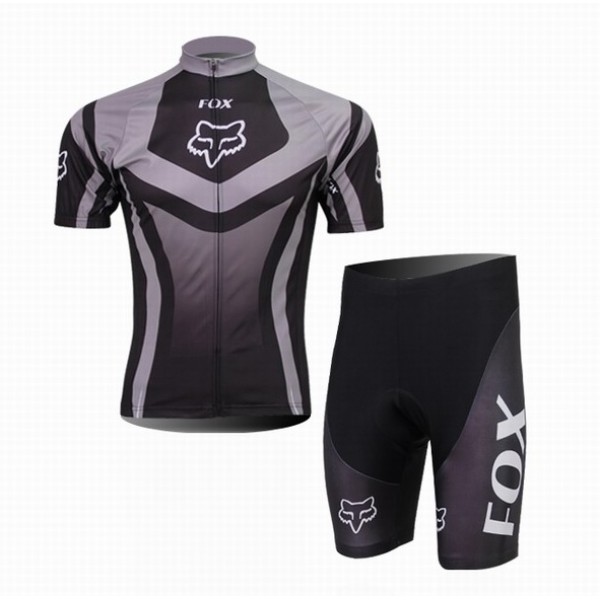 2014 Fox Racing Radbekleidung Radtrikot Kurzarm und Fahrradhosen Kurz Schwarz