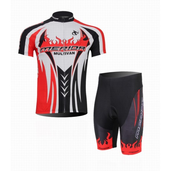 2014 Merida Multivan team Radbekleidung Radtrikot Kurzarm und Fahrradhosen Kurz Schwarz