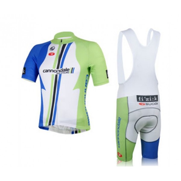 2013 Cannondale Fahrradbekleidung Satz Fahrradtrikot Kurzarm Trikot und Kurz Trägerhose Weiß