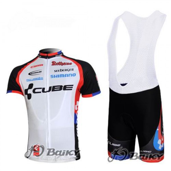 Cube Fintro Radtrikot Kurzarm Kurz Trägerhose Kits Weiß Schwarz