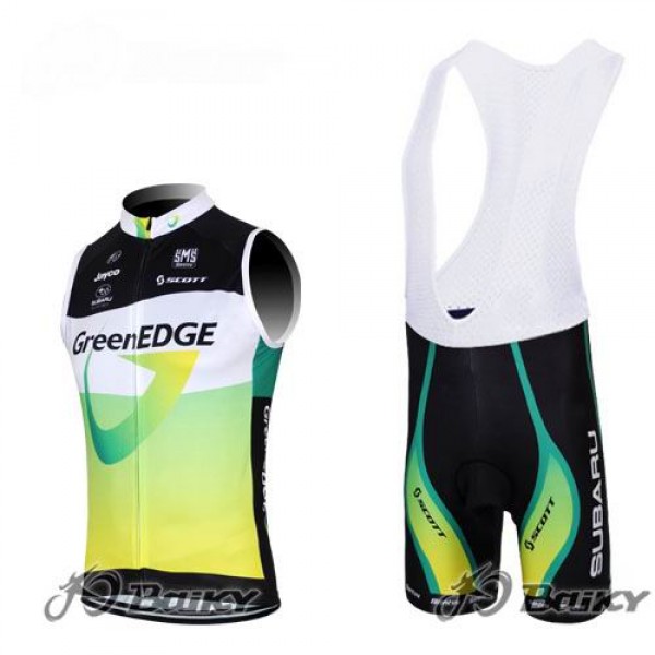 2012 Green Edge ärmelloses Trikot Fahrradbekleidung Satz Fahrradtrikot Kurzarm Trikot und Kurz Trägerhose Grün