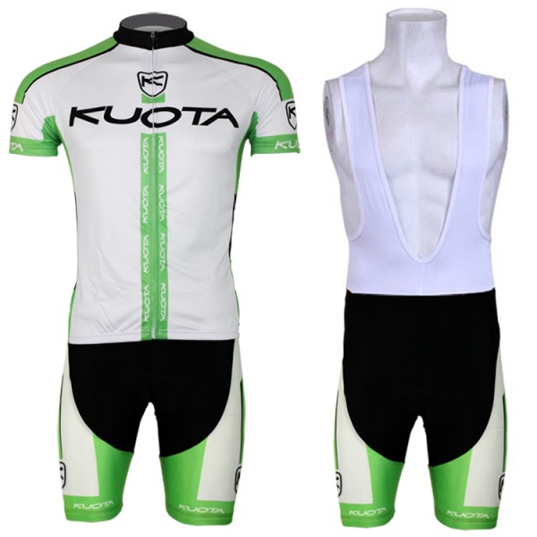 2013 KUOTA Fahrradbekleidung Satz Fahrradtrikot Kurzarm Trikot und Kurz Trägerhose Weiß Grün