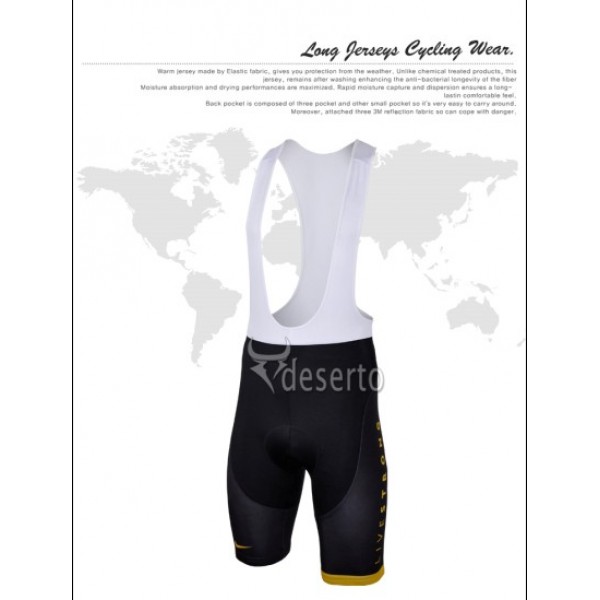 Livestrong Kurz Trägerhose Schwarz Gelb 2013