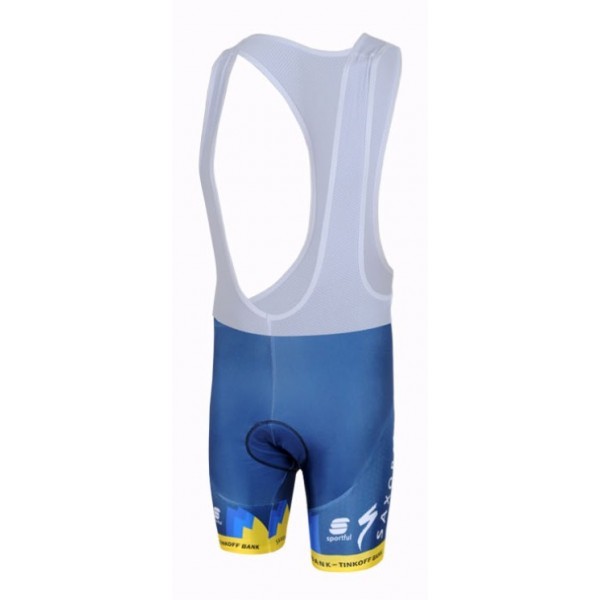 2013 Saxo Bank Tinkoff Pro Team Kurz Trägerhose Blau Gelb