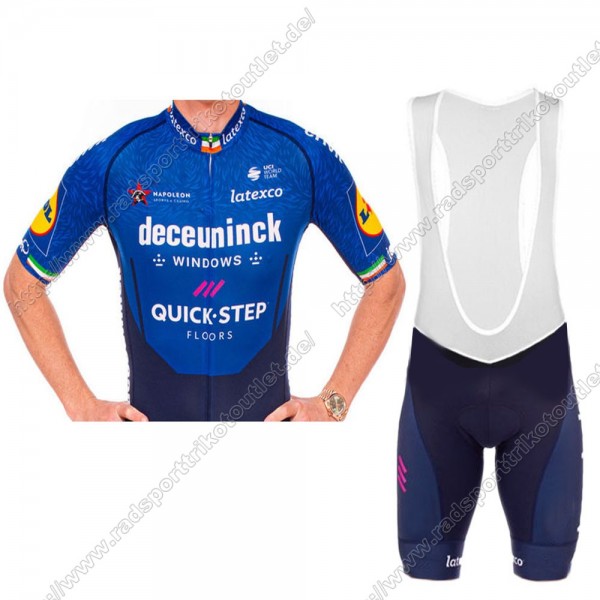 Profiteams Deceuninck quick step Irish 2021 Radbekleidung Satz Trikot Kurzarm+Trägerhosen Set Outl
