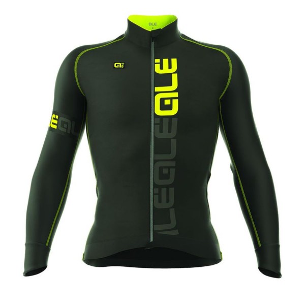 2016 ALE 3 SEASON Radtrikot Langarm-Schwarz GELB FLUO