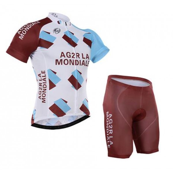 2016 Ag2r La Mondiale Radbekleidung Radtrikot Kurzarm und Fahrradhosen Kurz
