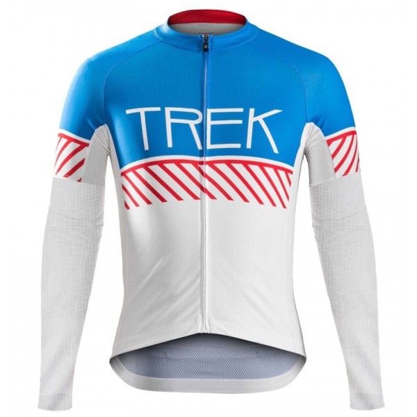 2016 Bontrager Trek Specter Cru Weiß-Blau Radtrikot Langarm