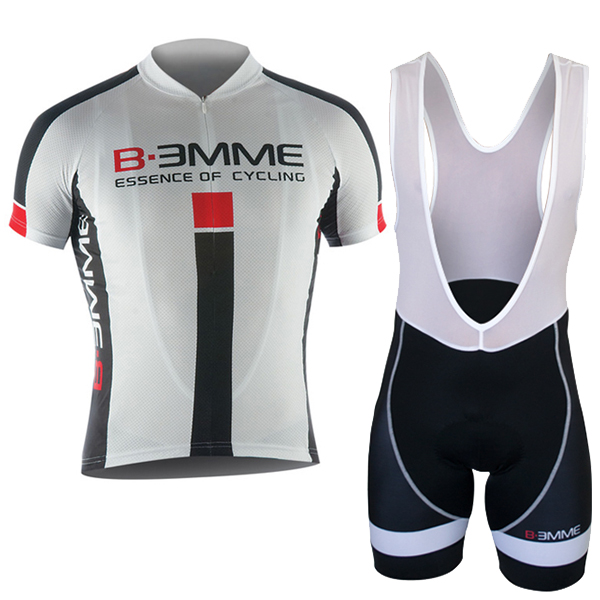 2016 Biemme Weiß Fahrradbekleidung Radtrikot und Trägerhosen Set