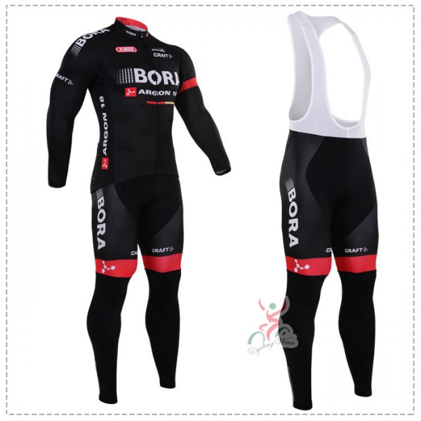 2016 Bora Argon 18 Fahrradbekleidung Radtrikot Satz Langarm und Lange Trägerhose