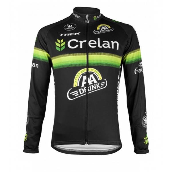 2016 Crelan-AA Drink Schwarz Radtrikot Langarm