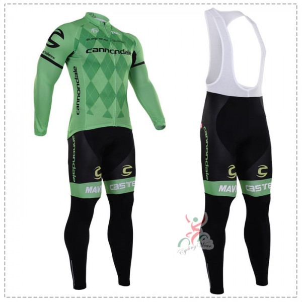 2016 Cannondale Fahrradbekleidung Radtrikot Satz Langarm und Lange Trägerhose