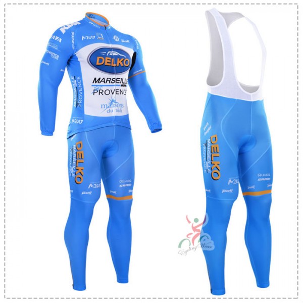 2016 Delko Fahrradbekleidung Radtrikot Satz Langarm und Lange Trägerhose