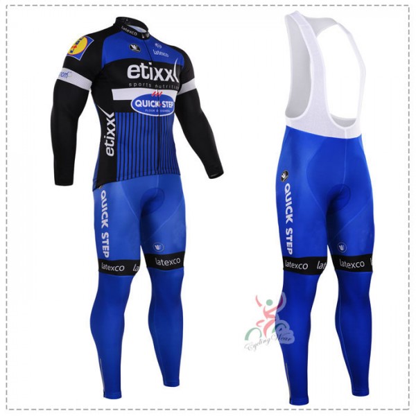 2016 ETIXX-QUICK STEP Fahrradbekleidung Radtrikot Satz Langarm und Lange Trägerhose