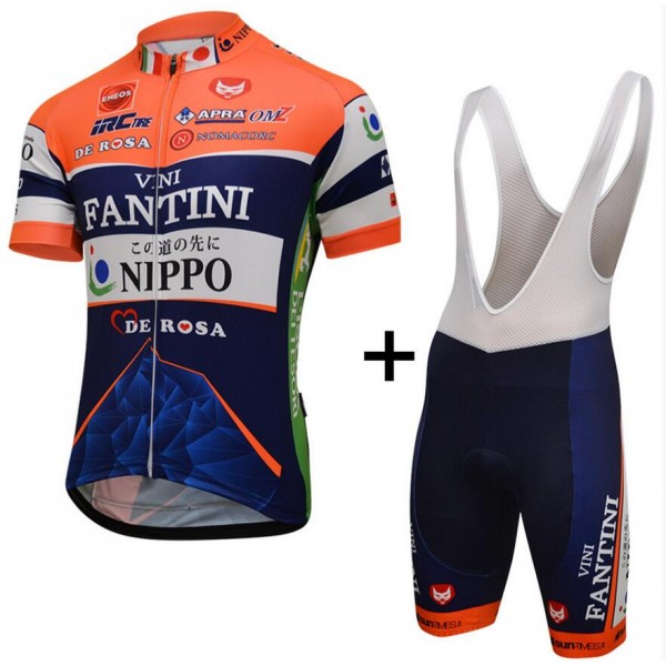 2016 Fantini Nippo Team Fahrradbekleidung Satz Fahrradtrikot Kurzarm Trikot und Kurz Trägerhose