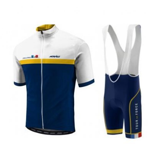 2016 Morvelo Tour de France Fahrradbekleidung Satz Fahrradtrikot Kurzarm Trikot und Kurz Trägerhose