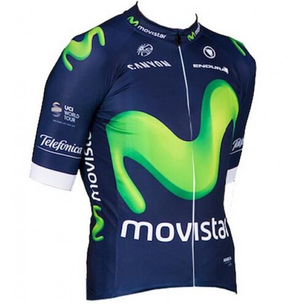 2016 Movistar Fahrradbekleidung Kurzarm Radtrikot