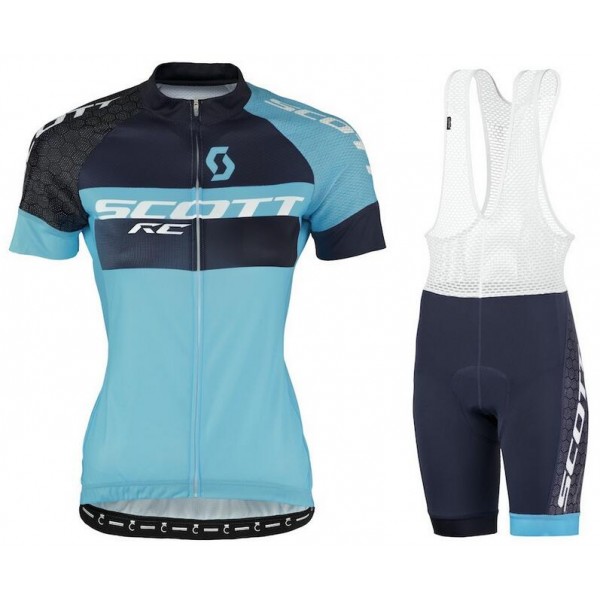 2016 Scott RC Pro Tec rayon de miel schwarz blau Damens Fahrradbekleidung Satz Fahrradtrikot Kurzarm Trikot und Kurz Tr