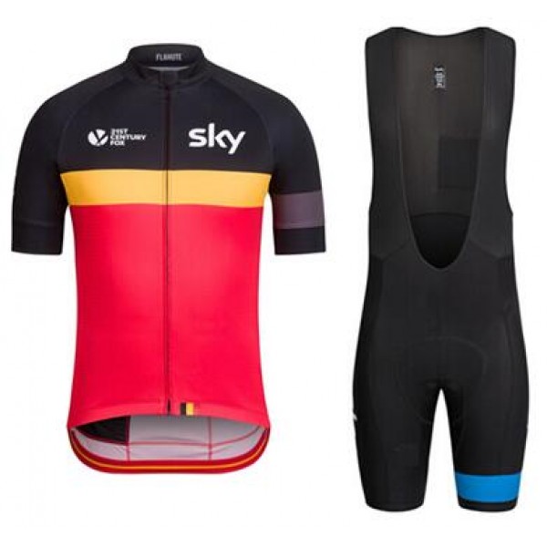 2016 SKY Belgium Fahrradbekleidung Satz Fahrradtrikot Kurzarm Trikot und Kurz Trägerhose