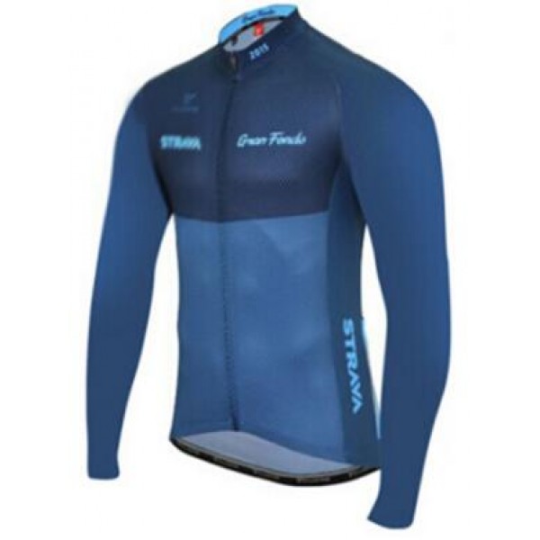 2016 Strava Fahrradtrikot Langarm blau