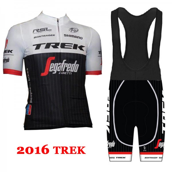 2016 Trek Segafredo Fahrradbekleidung Satz Fahrradtrikot Kurzarm Trikot und Kurz Trägerhose