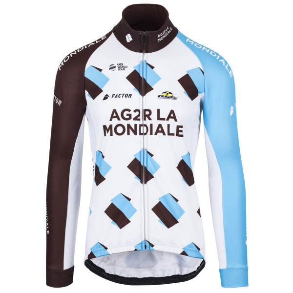 2017 AG2R La Mondiale Weiß Radtrikot Langarm