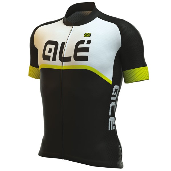 2017 Ale Graphics Excel Veloce Radtrikot Kurzarm Schwarz Gelb Fluo