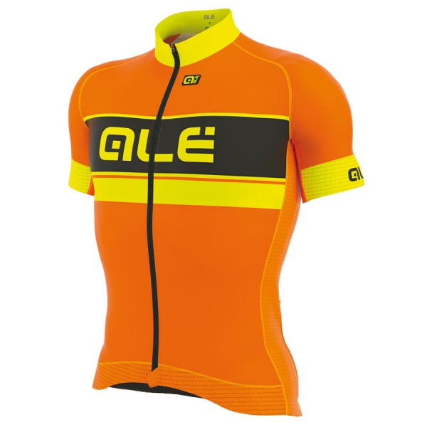 2017 Ale Graphics PRR Bermuda Radtrikot Kurzarm Orange Fluo