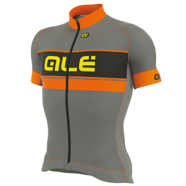 2017 Ale Graphics PRR Bermuda Radtrikot Kurzarm Grau Orange