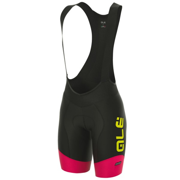 2017 Damen Ale R-EV1 Master Kurz Trägerhose Schwarz Pink Fluo