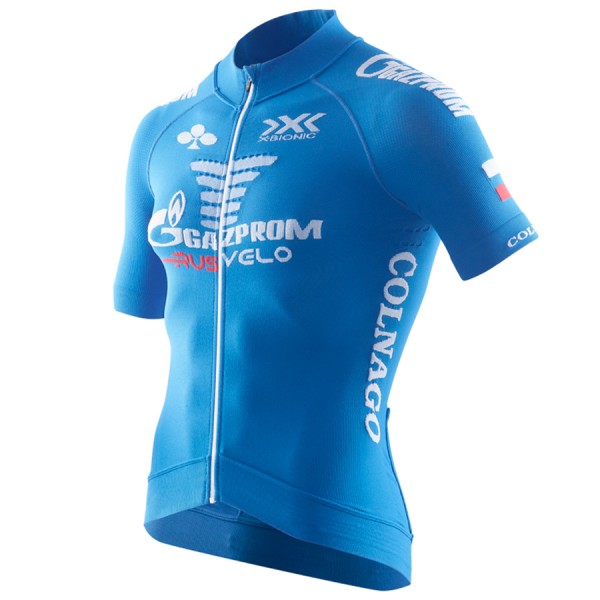 2017 Gazprom-Rusvelo Radtrikot Kurzarm