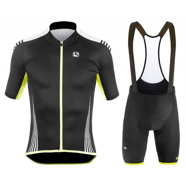 2017 Giordana Sahara Schwarz Fahrradbekleidung Satz Radtrikot Kurzarm+Kurz Trägerhose