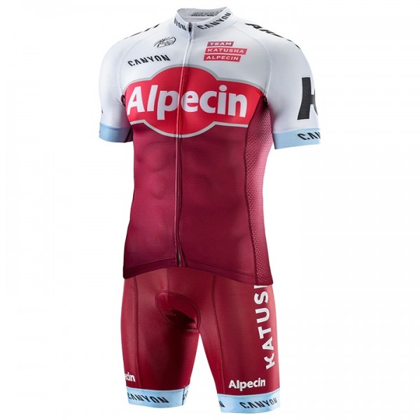 KATUSHA Alpecin Pro 2017 Fahrradbekleidung Satz Radtrikot Kurzarm+Kurz Radhose
