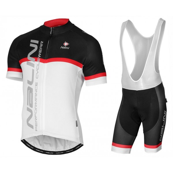 2017 Nalini PRO Brivio Schwarz-Weiß Fahrradbekleidung Satz Radtrikot Kurzarm+Kurz Trägerhose