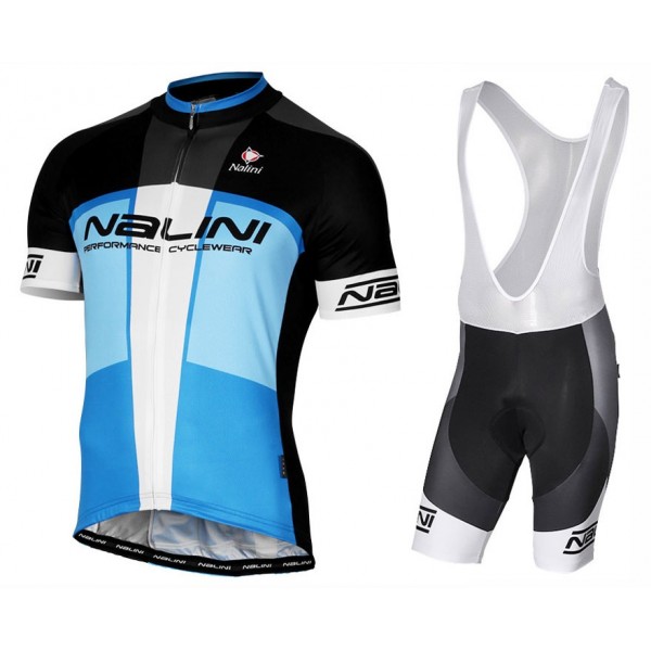 2017 Nalini PRO Artico Schwarz-Blau Fahrradbekleidung Satz Radtrikot Kurzarm+Kurz Trägerhose