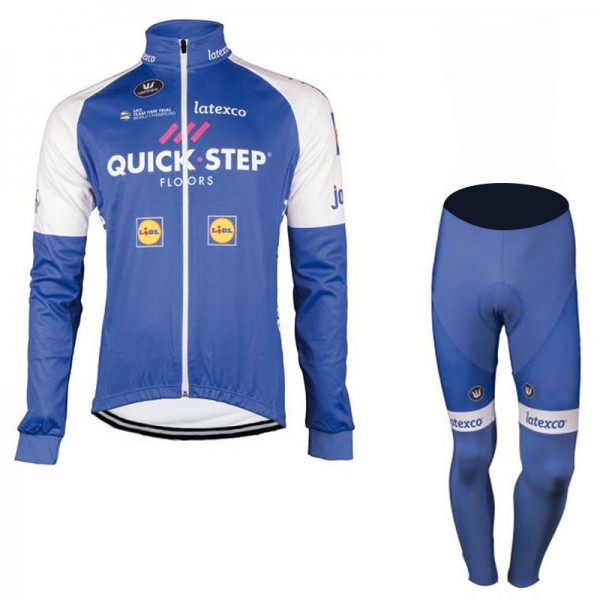 Quick Step Floors 2017 Pro Fahrradbekleidung Satz Radtrikot Langarm+Lang Radhose