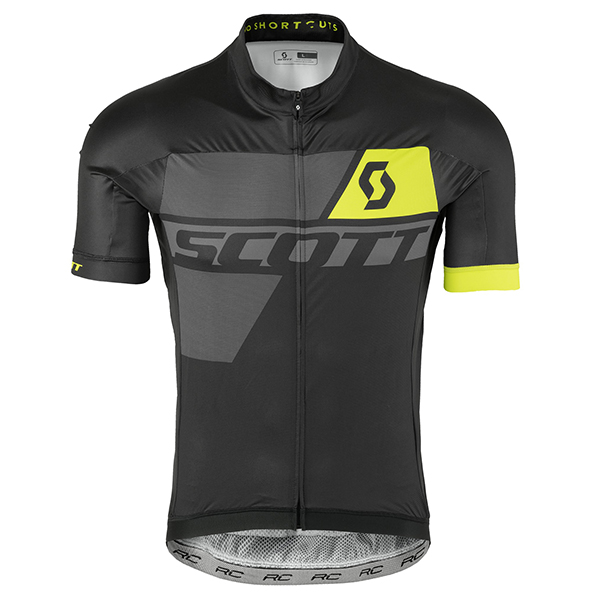 2017 Scott Schwarz Gelb Radtrikot Kurzarm