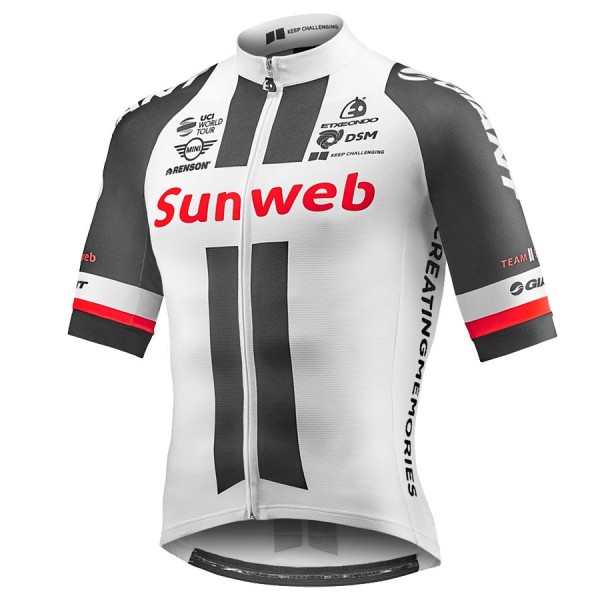 2017 Sunweb Pro Radtrikot Kurzarm Weiß