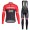 Trek Segafredo 2017 Fahrradbekleidung Satz Radtrikot Langarm+Lang Trägerhose Rot