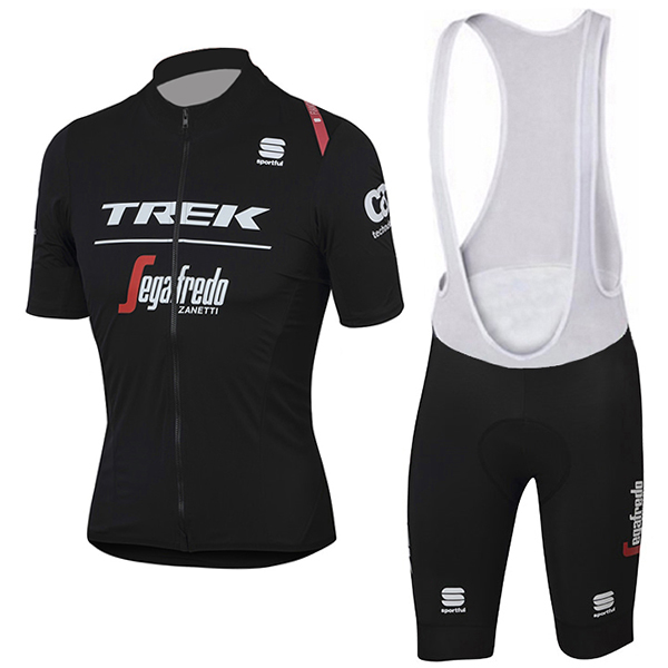 Trek Segafredo Pro Schwarz 2017 Fahrradbekleidung Satz Radtrikot Kurzarm+Kurz Trägerhose